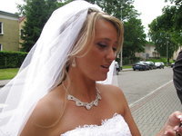 Bride exposed dressed and undressed