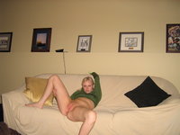 Blonde amateur girl showing her pussy