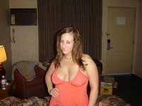 nice chubby MILF in red