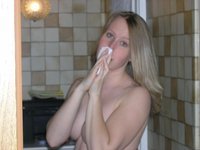 Blond GF at shower