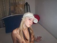 Beautiful amateur blonde girl posing naked