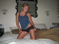 Young amateur blonde babe teasing in her room