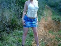 Sexy redhead teen posing outdoor