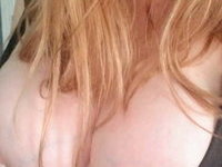 Huge saggy boobs on redhead BBW teen