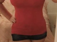 Sexy busty girl shows her curves