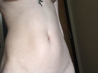 Teen GF shows meaty cunt and little titties