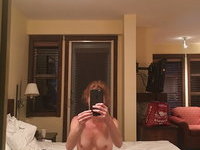 Geeky but sexy redhead amateur MILF with hairy meaty cunt