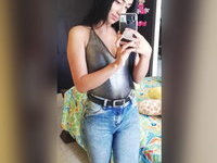 Petite latina teen GF shows her little tits