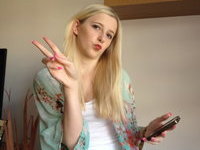 Skinny blonde teen GF selfies