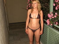 Tasty fit blonde wife on vacation