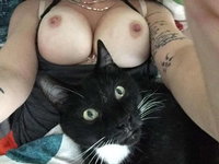 Tattoed geeky and hot GF with huge tits