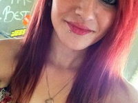 Skinny redhead girl Jamie selfies