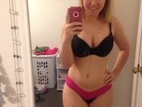 Chubby blonde with great tits and ass selfies