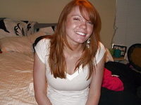Skinny redhead teen GF showing her tits