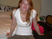 Skinny redhead teen GF showing her tits