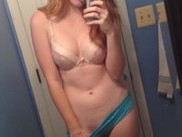 Skinny sexy redhead teen GF selfies