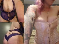 Huge pierced tits on emo MILF