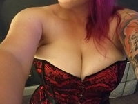 Huge pierced tits on emo MILF