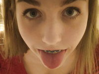 Teenage amateur GF Bea with braces and meaty pussy