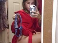Skinny latina teen GF takes hot selfies