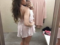Nude selfies at mirror from dressing room