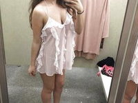 Nude selfies at mirror from dressing room