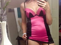 Naughty brunette wife takes self pics