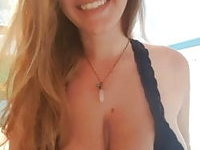 Young amateur blonde GF with huge tits