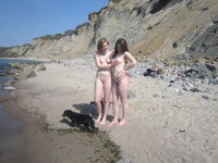 Lesbian amateur girlfriends at seaside