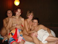Amateur moms at sauna