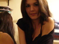 Amateur brunette Nina alone and with frinds