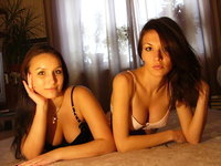 Amateur brunette Nina alone and with frinds
