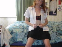 Redhead amateur teen GF in her room