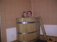 Amateur couple at sauna