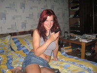 Redhead amateur GF posing at home