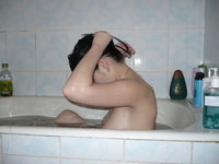 Brunette amateur wife naked at bath