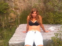 Amateur wife stripping outdoors