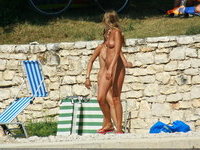Stunning goddess blonde teens at nude beach