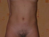 Hairy blonde wife posing at home