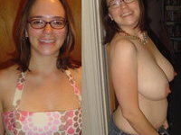 Dressed and undressed amateur beauties