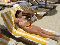 Young amateur girlfriend at summer holiday