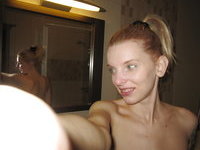 Blonde wife Victoria takes shower
