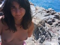 Brunette amateur wife at vacation