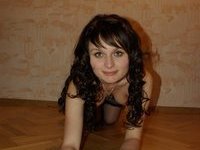 Brunette amateur wife with curly long hair
