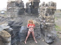 Blonde amateur wife at summer vacations