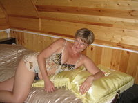 Short haired amateur blonde wife