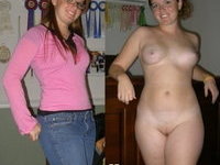 Dressed and undressed amateur beauties