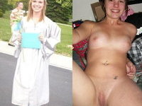 Dressed and undressed amateur beauties