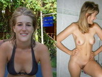 Dressed and undressed amateur beauties