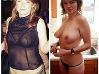 Dressed and undressed amateur wives